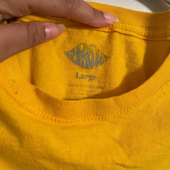 3/$30 Sale+free shipping Byproduct Yellow Cropped Graphic T-shirt Homies - Picture 2 of 3